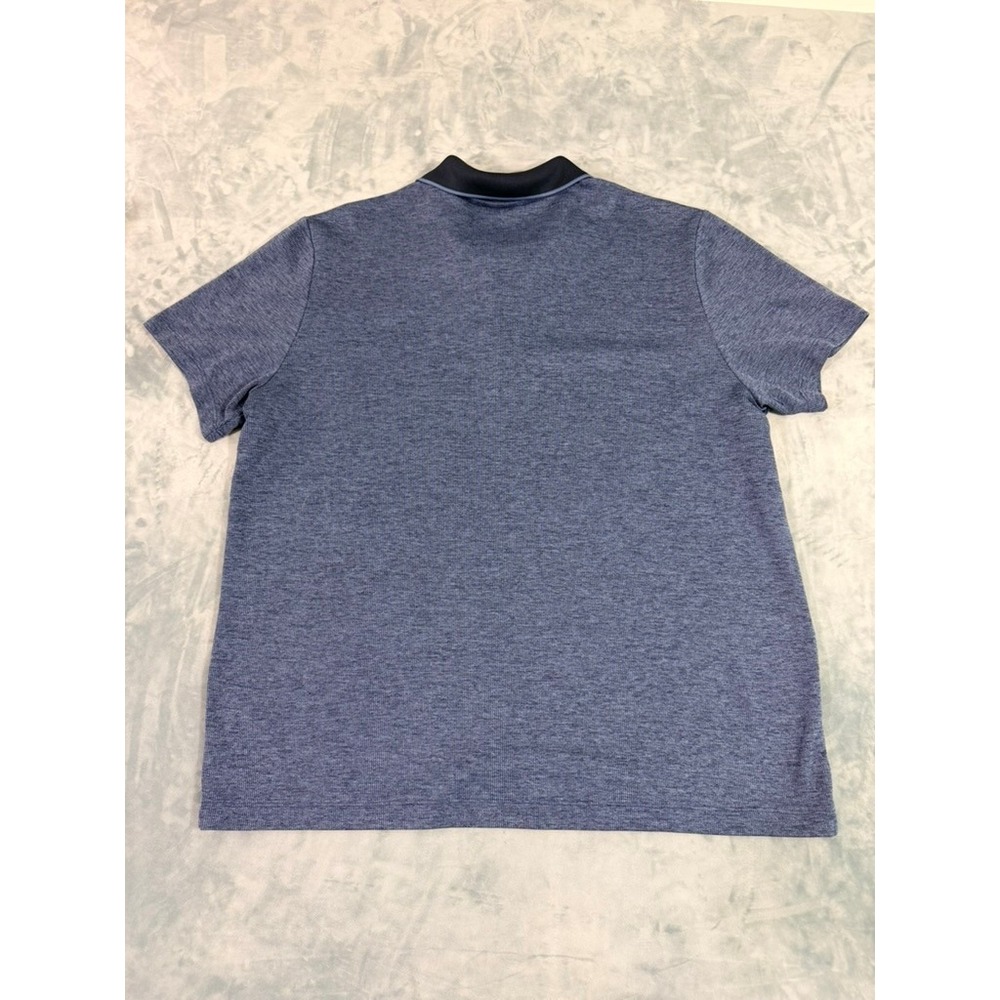 Perry Ellis Mens XL Blue Heathered Quarter Zip Short Sleeve Polo Shirt - Picture 5 of 7